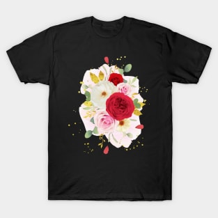 Roses multicolor hand drawn T-Shirt